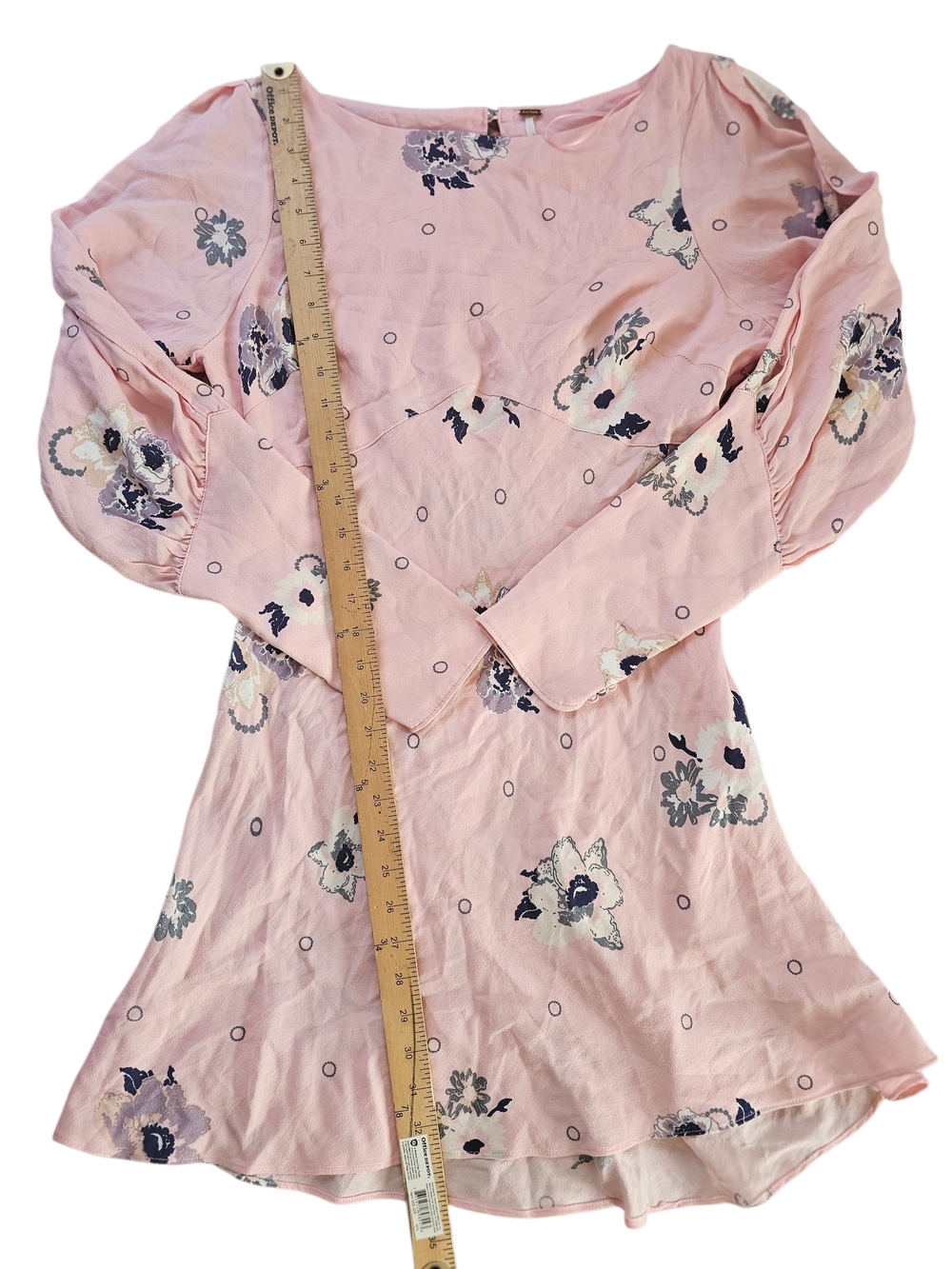 Free People Pink Floral Long Sleeve Mini Dress - Picture 7 of 10
